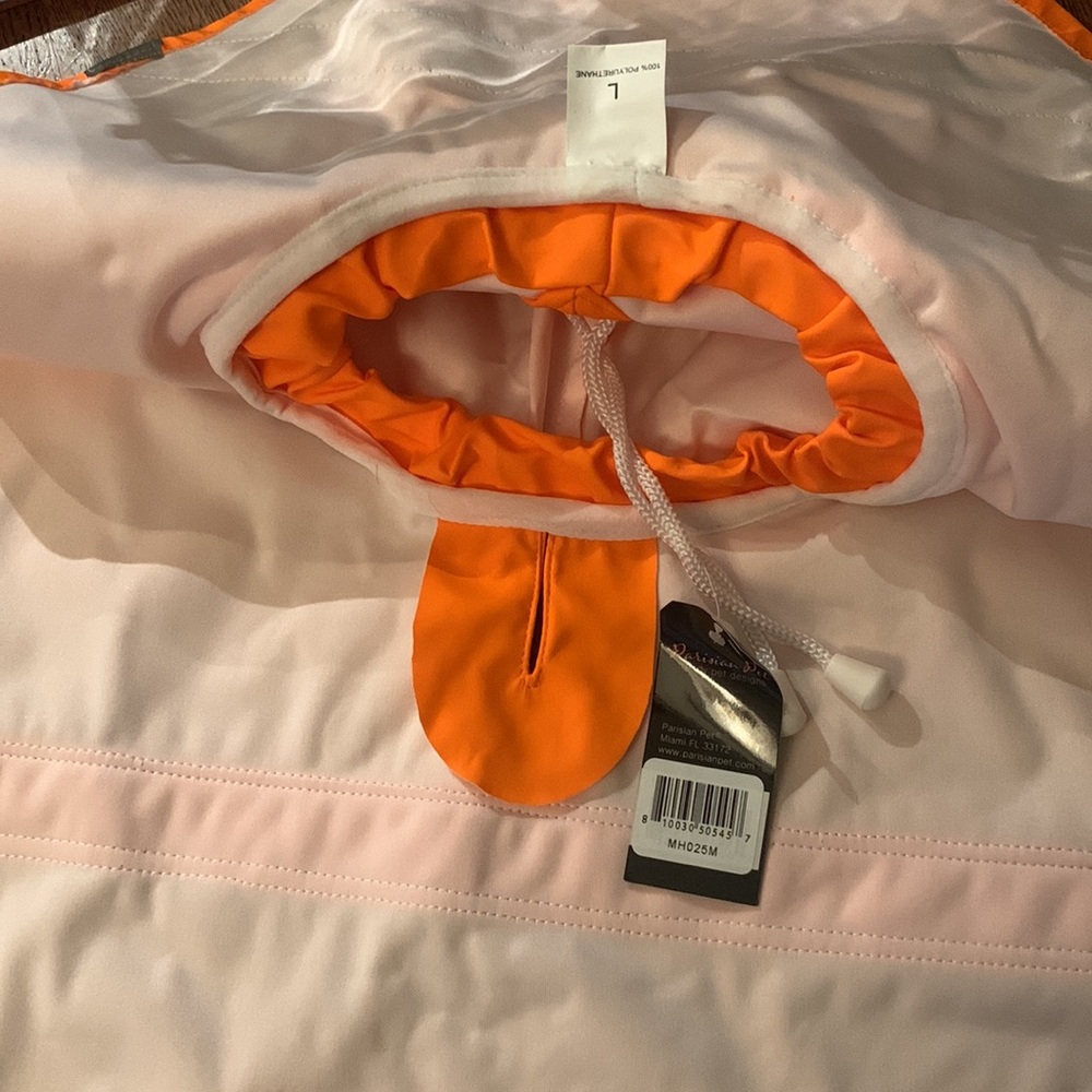 Stylish Parisian Pet Dog Rain Coat with Reflective Bands for Visibility - Picture 5 of 7